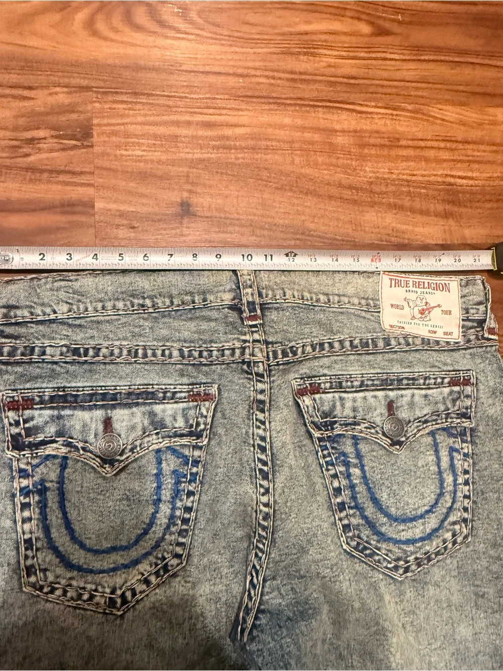 True Religion Ricky Super T Men's Size 40 Relaxed Straight Acid Wash Jeans